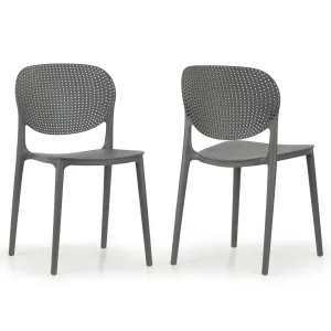 Set of 2 Balin Gray Plastic Dining Chairs