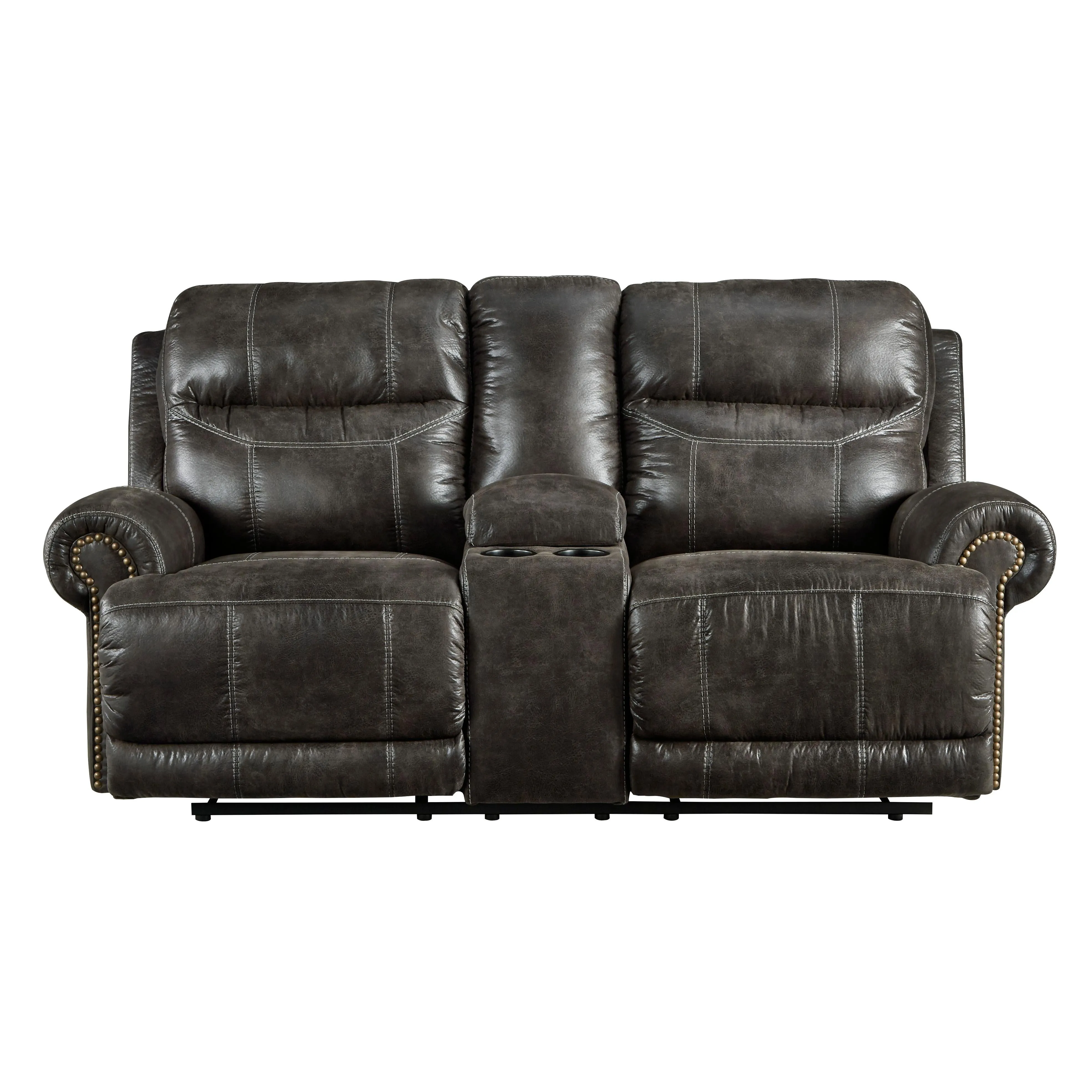 Signature Design by Ashley Grearview Power Reclining Leather Look Loveseat with Console 6500518