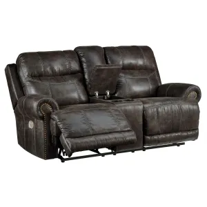 Signature Design by Ashley Grearview Power Reclining Leather Look Loveseat with Console 6500518