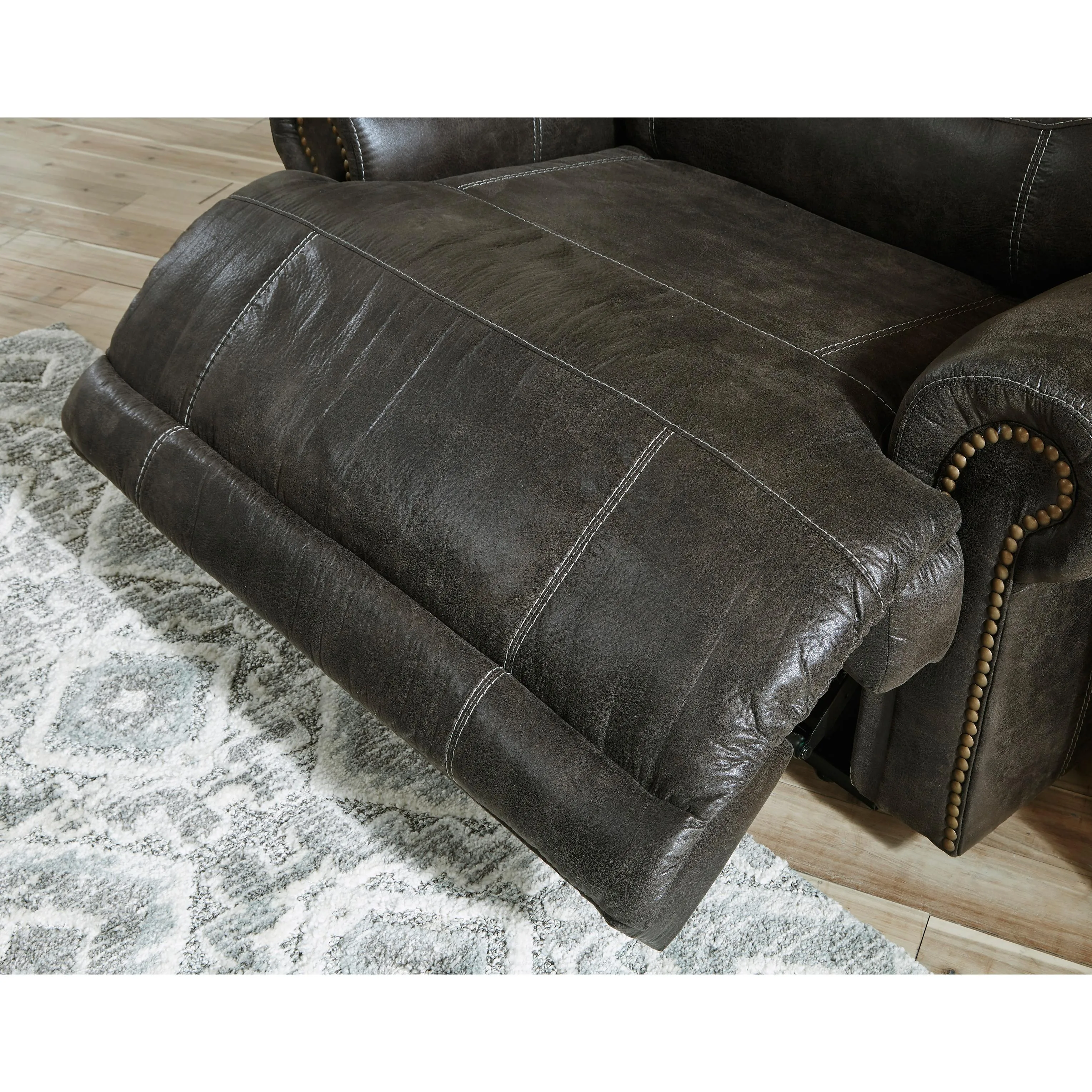 Signature Design by Ashley Grearview Power Reclining Leather Look Loveseat with Console 6500518