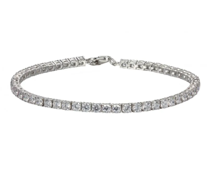 Silver snow fire bracelet with cz's