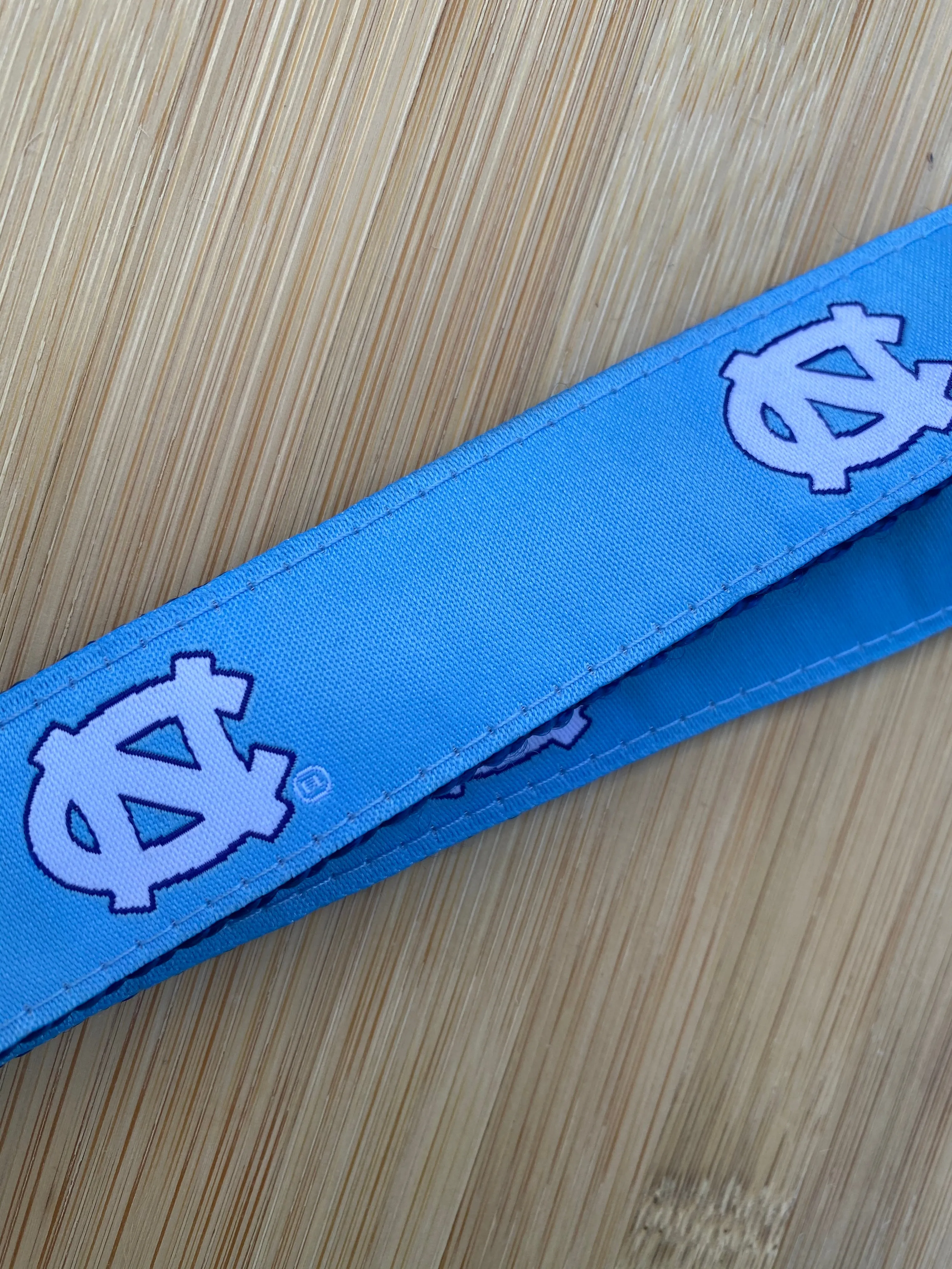 UNC Lanyard in Carolina Blue Embroidered Nylon with North Carolina Logos