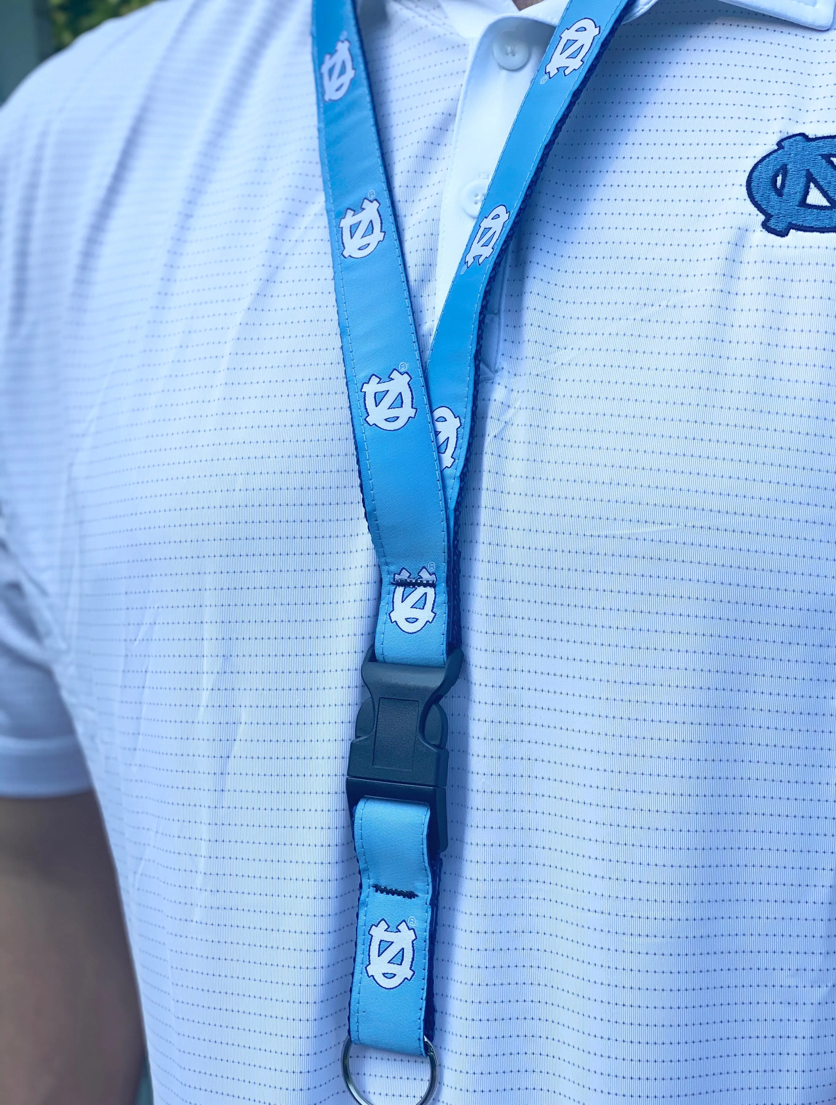 UNC Lanyard with Keychain Release Clip in Carolina Blue Embroidery